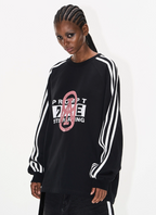 BLIND NO PLAN Sports Contrast Stitching Print Sweatshirt