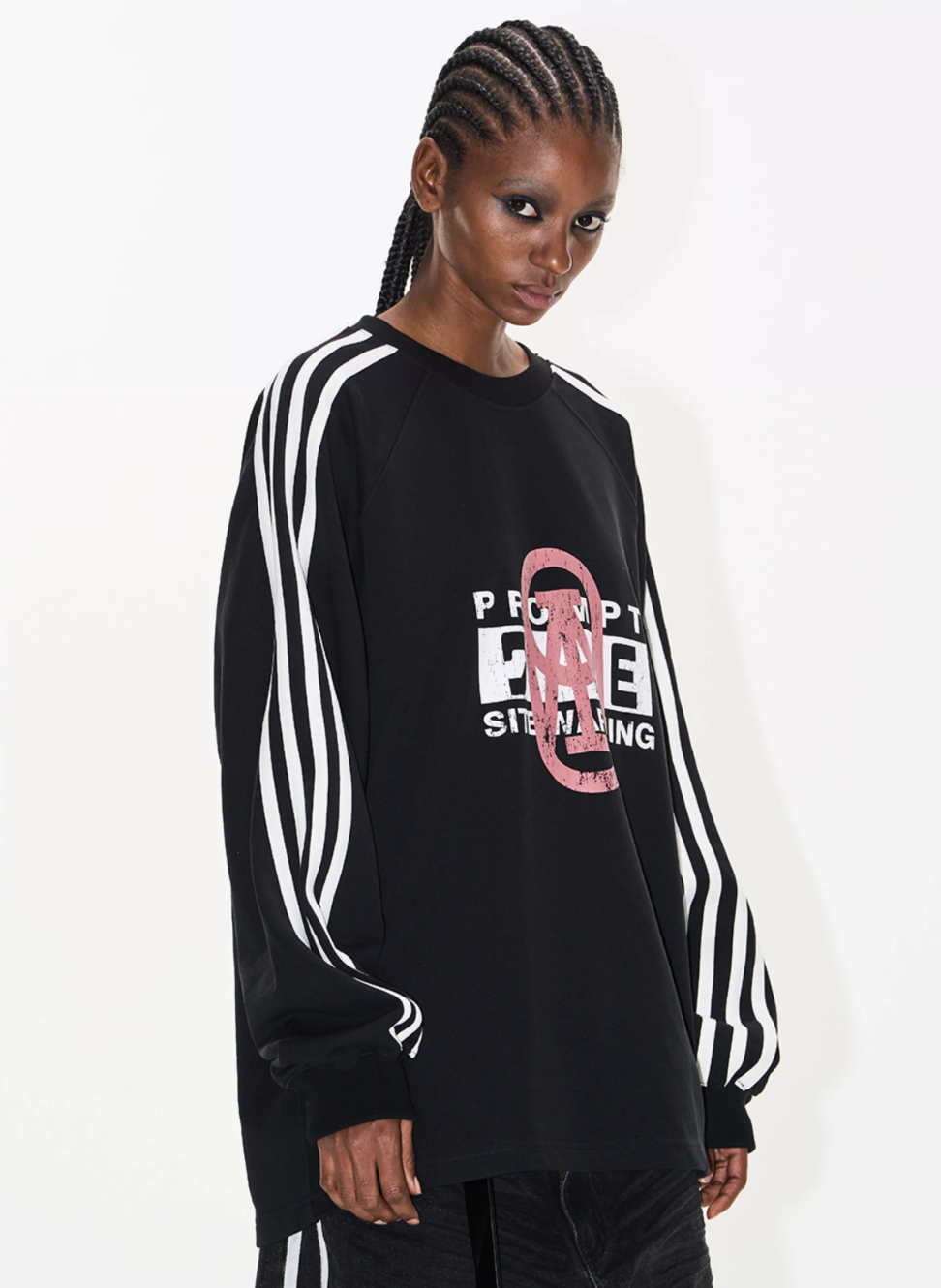 BLIND NO PLAN Sports Contrast Stitching Print Sweatshirt