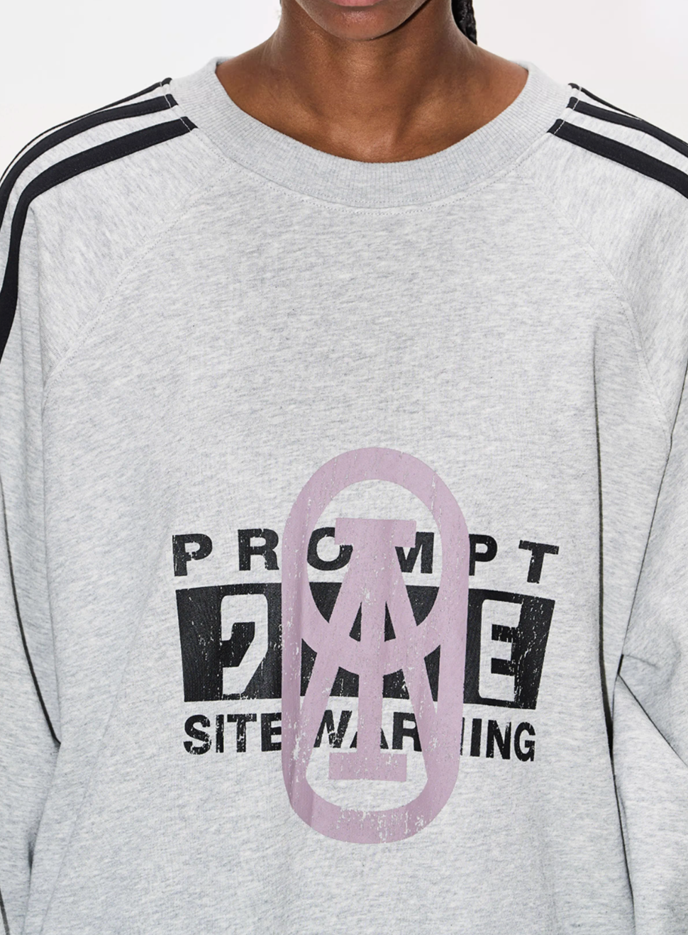 BLIND NO PLAN Sports Contrast Stitching Print Sweatshirt