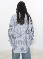 BLIND NO PLAN Graffiti Digital Print Long Sleeve Shirt