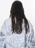 BLIND NO PLAN Graffiti Digital Print Long Sleeve Shirt