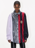 BLIND NO PLAN Colorblocked Patchwork Long Sleeve Shirt