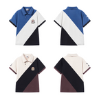 BLIND NO PLAN Three-Color Diagonal Patchwork Polo
