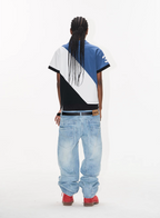BLIND NO PLAN Three-Color Diagonal Patchwork Polo