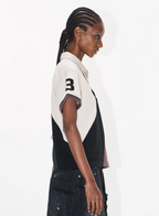 BLIND NO PLAN Three-Color Diagonal Patchwork Polo