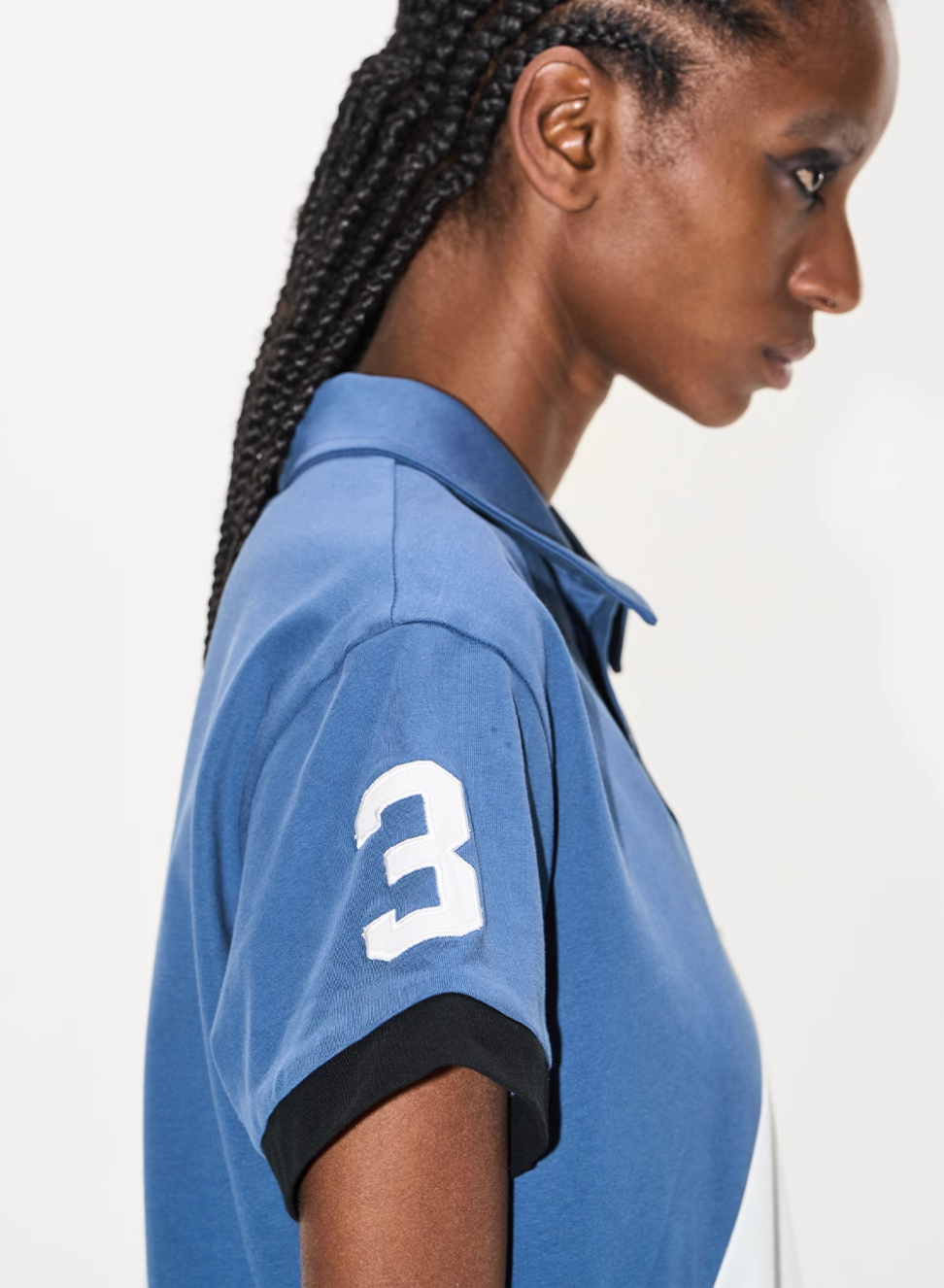 BLIND NO PLAN Three-Color Diagonal Patchwork Polo
