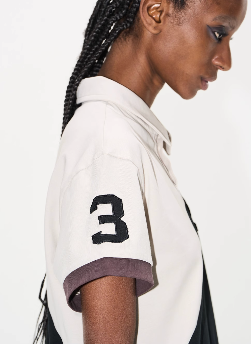 BLIND NO PLAN Three-Color Diagonal Patchwork Polo