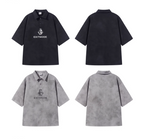 BLIND NO PLAN Cloud Shadow Distressed Dye Printed Polo