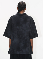BLIND NO PLAN Cloud Shadow Distressed Dye Printed Polo