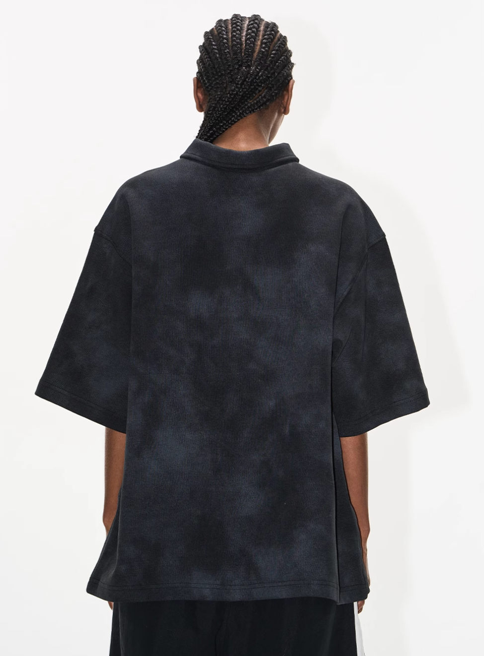 BLIND NO PLAN Cloud Shadow Distressed Dye Printed Polo