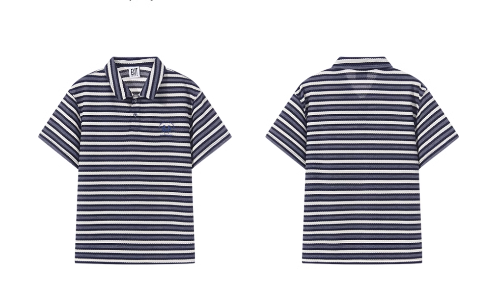 BLIND NO PLAN Striped Embroidered Polo