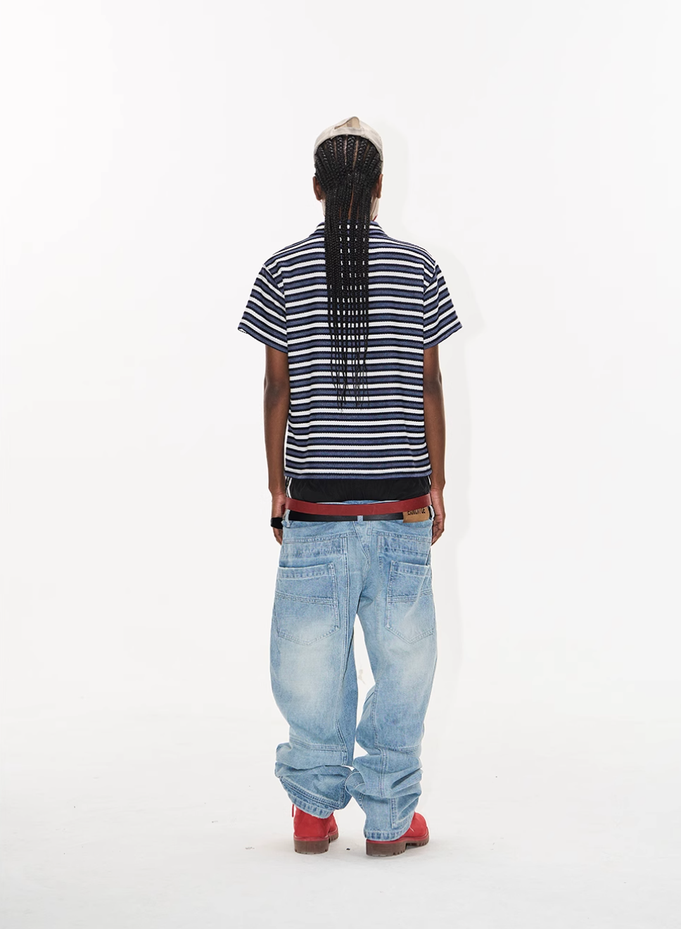 BLIND NO PLAN Striped Embroidered Polo