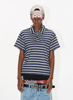 BLIND NO PLAN Striped Embroidered Polo
