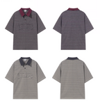 BLIND NO PLAN Striped Raw-Edge Patch Polo