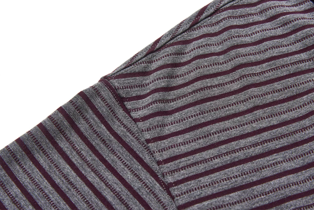 BLIND NO PLAN Striped Raw-Edge Patch Polo