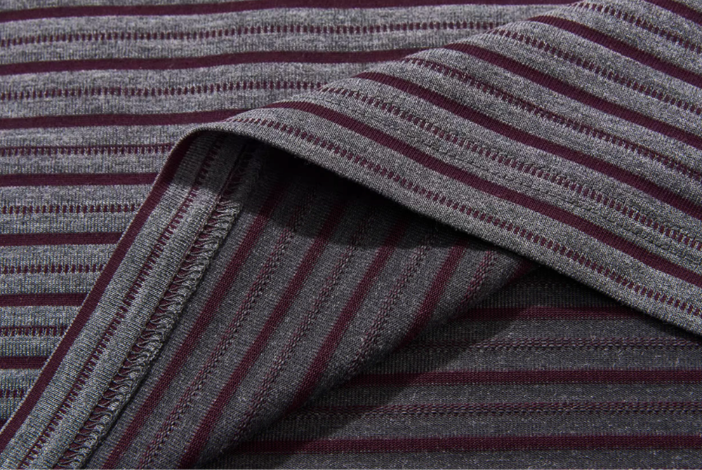 BLIND NO PLAN Striped Raw-Edge Patch Polo