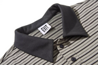 BLIND NO PLAN Striped Raw-Edge Patch Polo