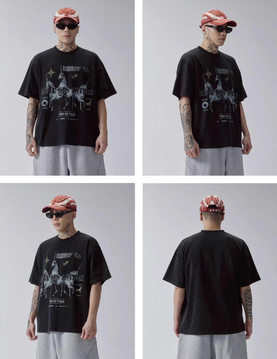 F2CE Washed RÈVE DES ASTRES Print Tee