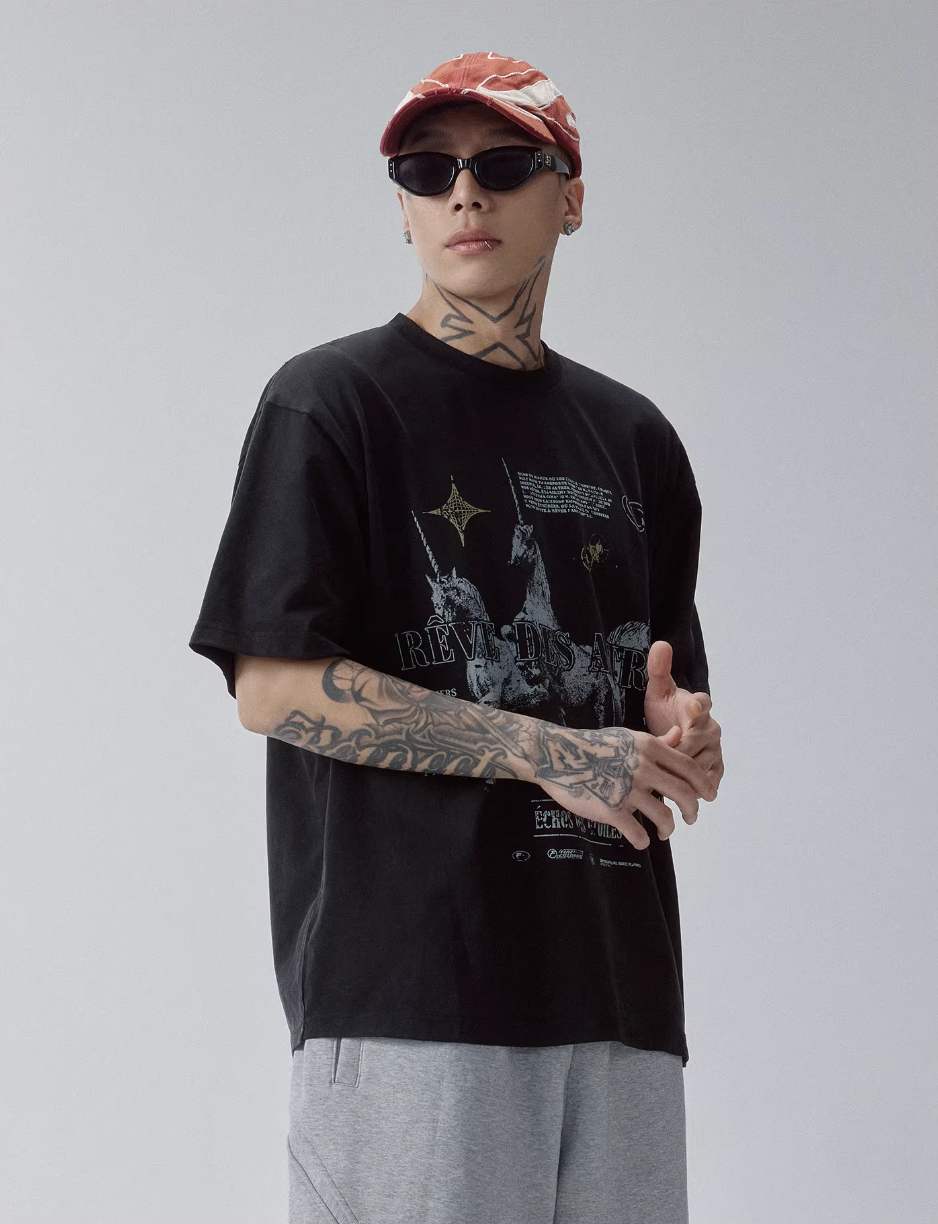 F2CE Washed RÈVE DES ASTRES Print Tee