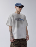 F2CE Aged Mud Dye Printed Slogan Tee