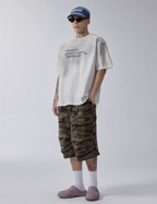 F2CE Aged Mud Dye Printed Slogan Tee