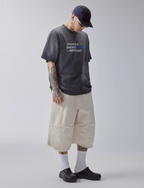 F2CE Aged Mud Dye Printed Slogan Tee