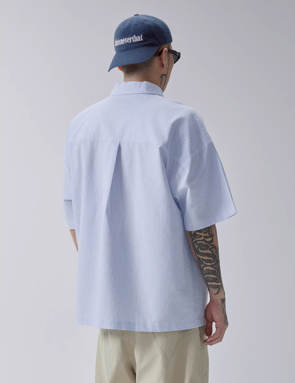 F2CE Printed Striped Short-Sleeve Pullover Shirt