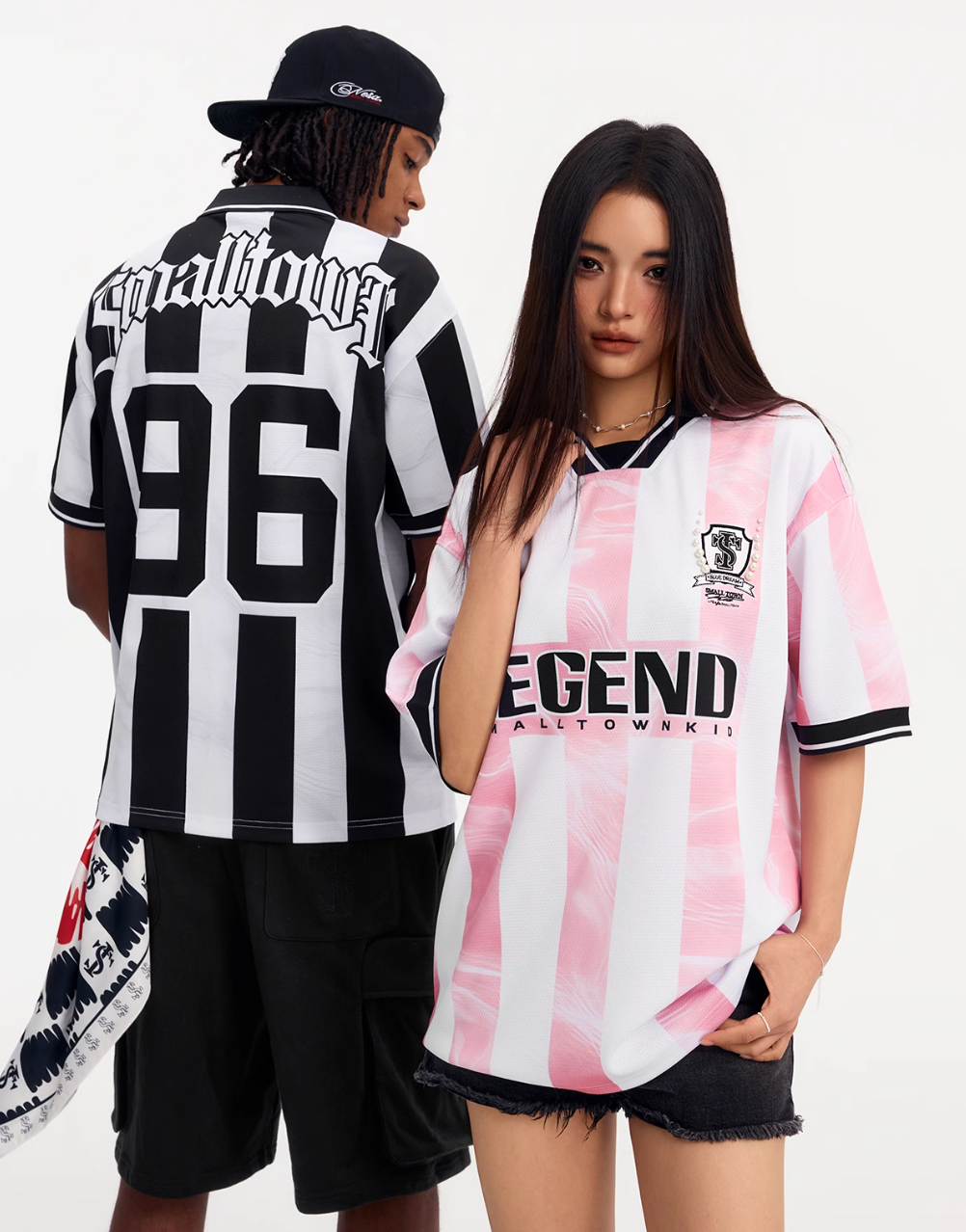 Small Town Kid Water Ripple Striped Polo Jersey