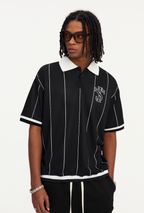Small Town Kid Pearl Logo Striped Polo Jersey