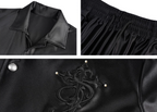 Small Town Kid 3D Cross Embroidered Satin Cuban Shirt Set