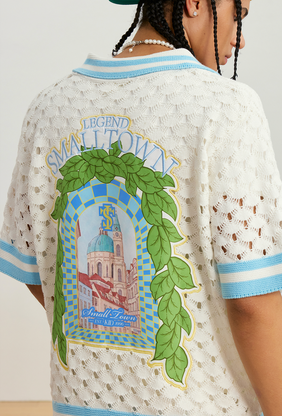 Small Town Kid Crochet-Knit Hawaiian Shirt Set