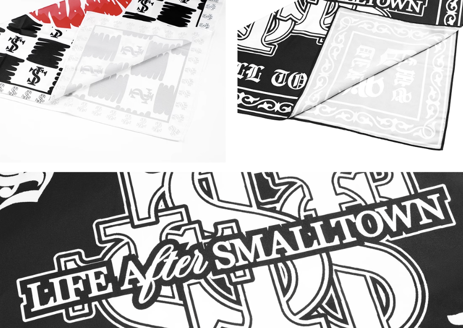 Small Town Kid Logo Lips Square Scarf / Bandana
