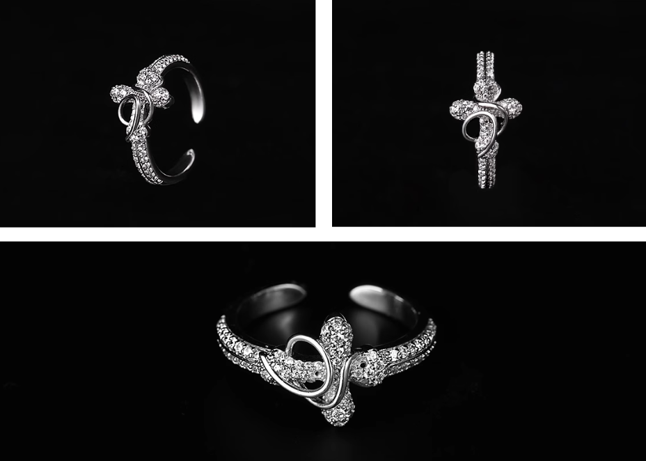 Small Town Kid Cubic Zirconia Cross Diamond Ring