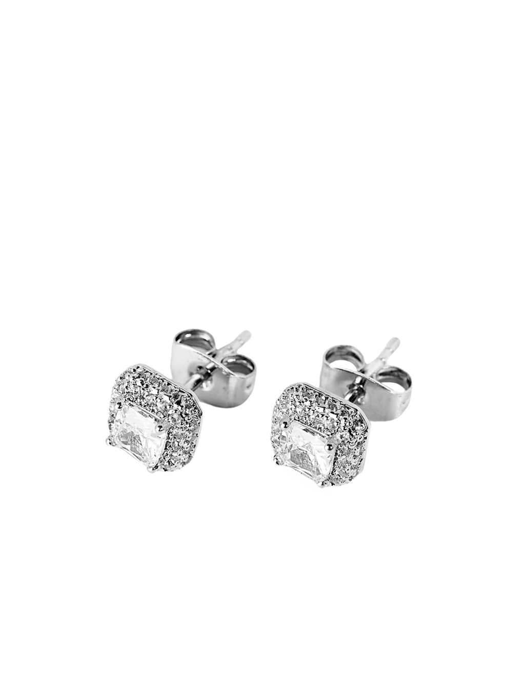 Small Town Kid Cubic Zirconia Cube Stud Earrings