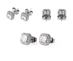 Small Town Kid Cubic Zirconia Cube Stud Earrings