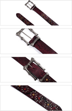 S45 Snake Pattern Studded Metal Buckle Belt