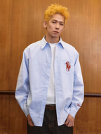Harsh and Cruel Vintage Embroidered Striped Loose Long Sleeve Shirt