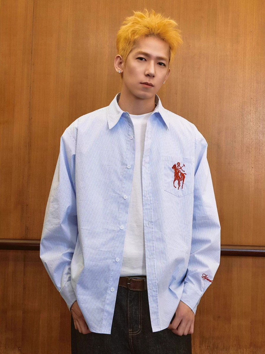 Harsh and Cruel Vintage Embroidered Striped Loose Long Sleeve Shirt