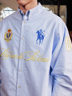 Harsh and Cruel Vintage Embroidered Oxford Loose Long Sleeve Shirt