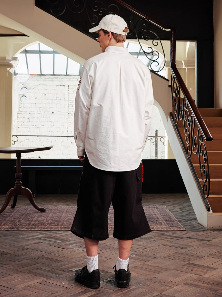 Harsh and Cruel Vintage Embroidered Oxford Loose Long Sleeve Shirt