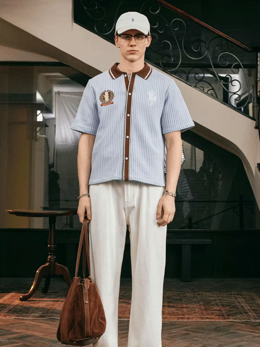 Harsh and Cruel Vacation Color Block Knit Shirt