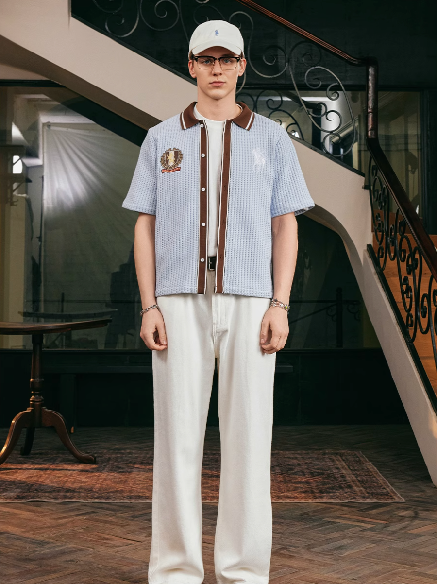 Harsh and Cruel Vacation Color Block Knit Shirt