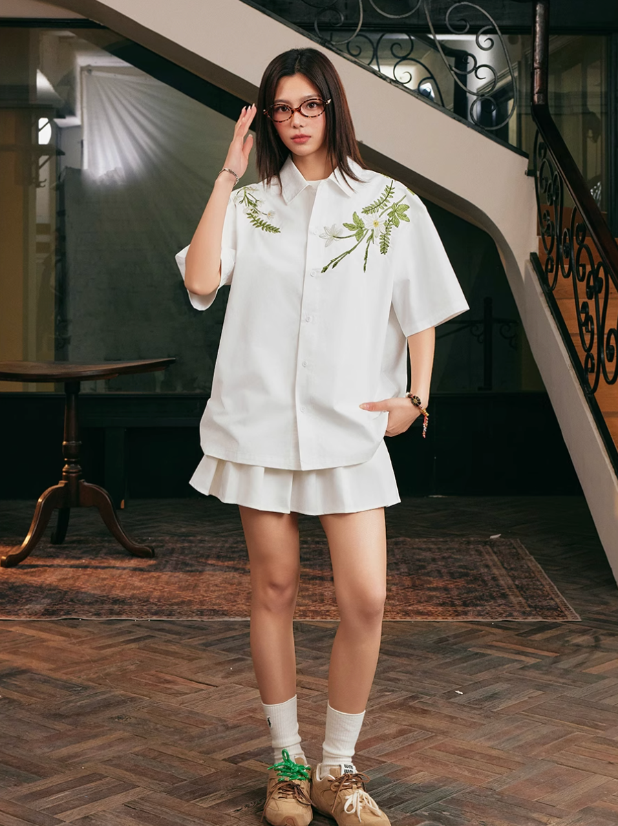 Harsh and Cruel Floral Embroidered Cuban Shirt