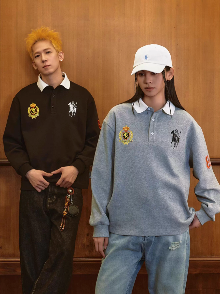 Harsh and Cruel Vintage Embroidered Long Sleeve Polo
