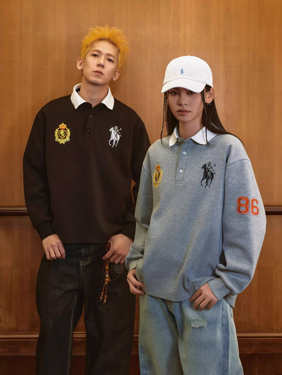 Harsh and Cruel Vintage Embroidered Long Sleeve Polo
