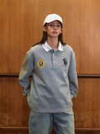 Harsh and Cruel Vintage Embroidered Long Sleeve Polo