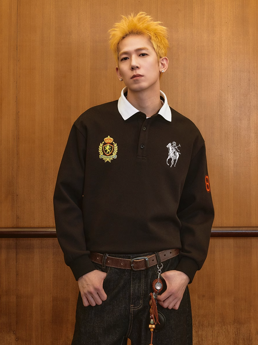 Harsh and Cruel Vintage Embroidered Long Sleeve Polo