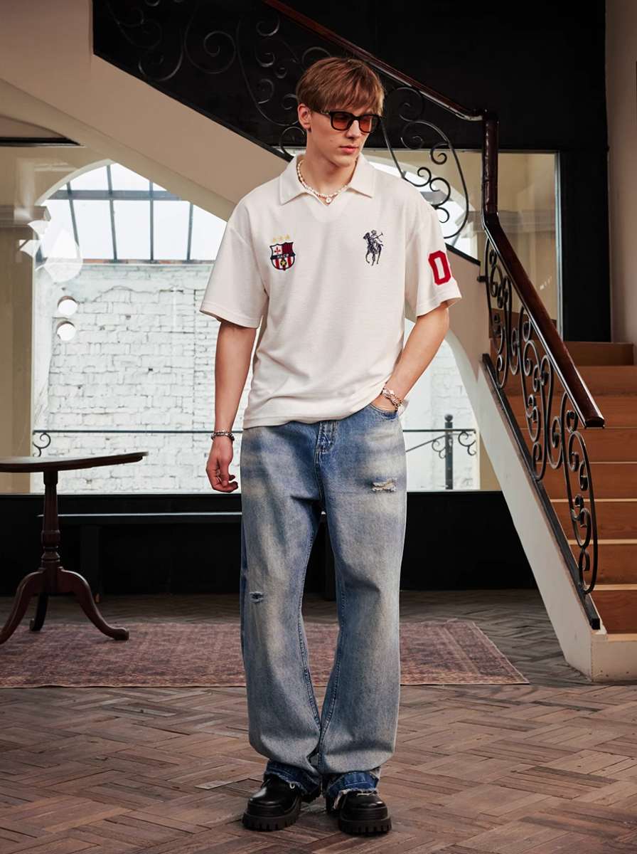 Harsh and Cruel Terry Badge Embroidered Polo