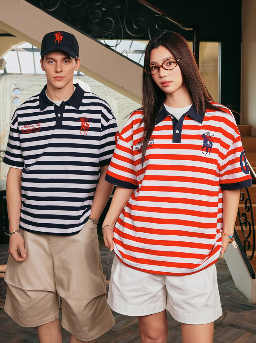 Harsh and Cruel Nautical Stripe Embroidered Polo