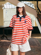 Harsh and Cruel Nautical Stripe Embroidered Polo